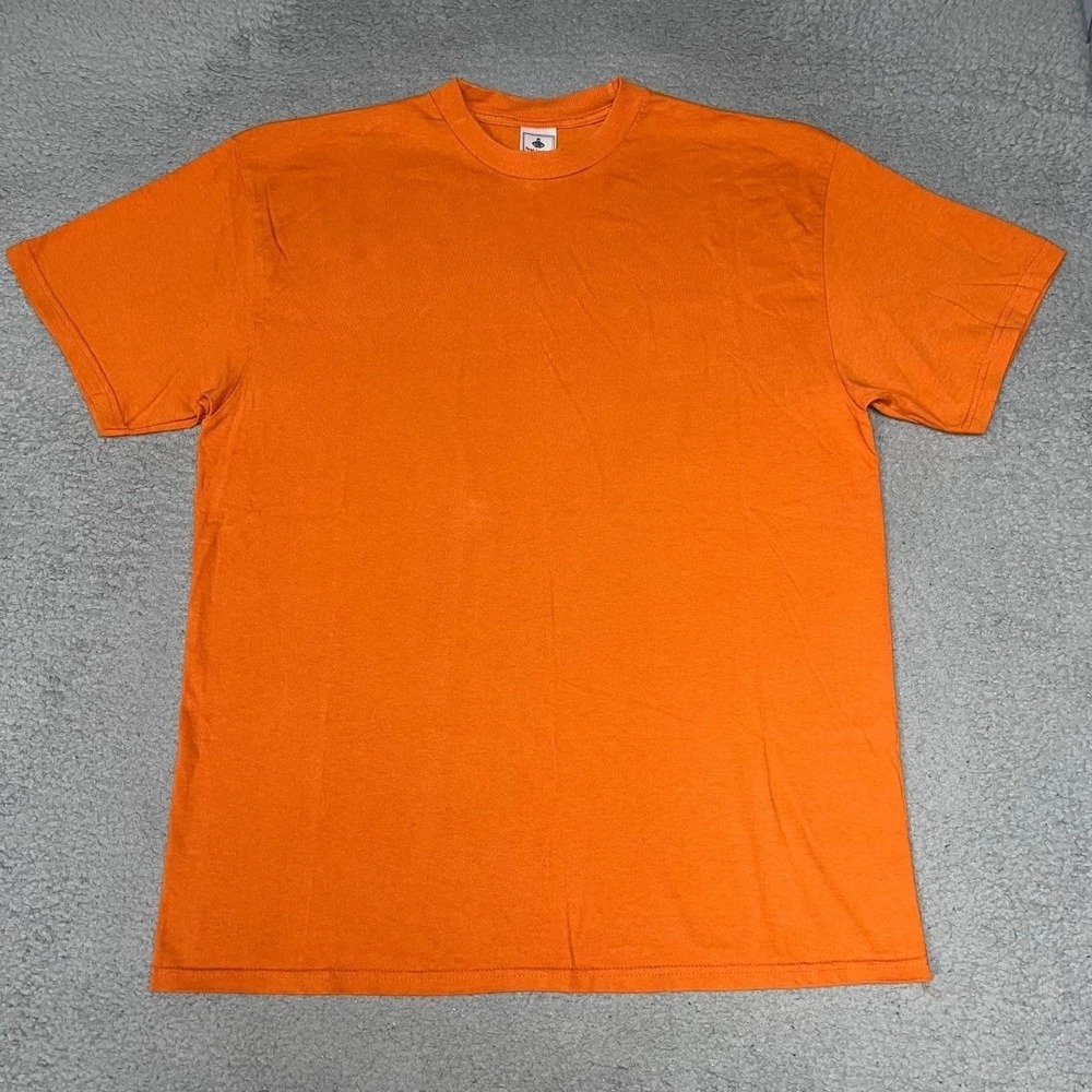 VTG Foot Locker T Shirt Men's Size L Orange Blank Classic Fit Tee Y2k